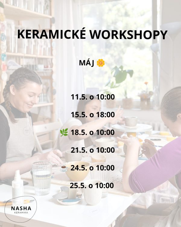keramicke workshopy na maj
